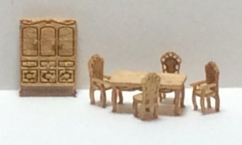 1:144th Inch Scale Furniture Kits Victorian Style Dining Room