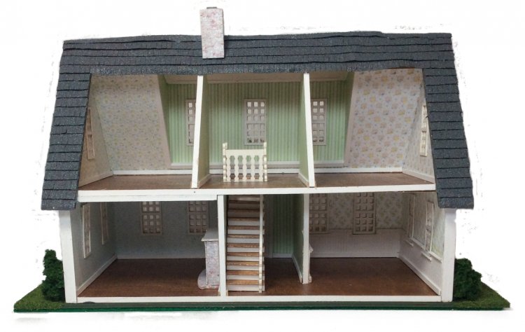 Complete Kit Quarter Inch Scale Full Cape Cod House - Click Image to Close