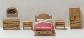 1:144th Inch Scale Furniture Kits Country Style Bedroom