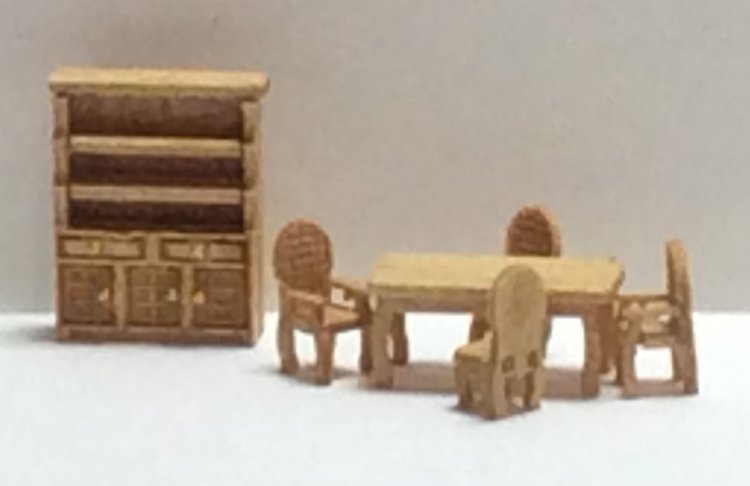 1:144th Inch Scale Furniture Kits Traditional Style Dining Room - Click Image to Close