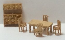 1:144th Inch Scale Furniture Kits Country Style Dining Room